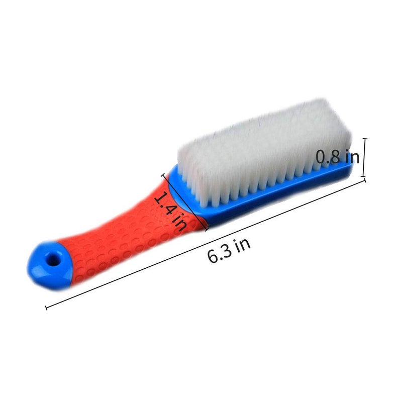 Emoly Scrub Brush Comfort Grip & Flexible Stiff Bristles Heavy Duty for Bathroom Shower Sink Carpet Floor, Blue Red - Image 4